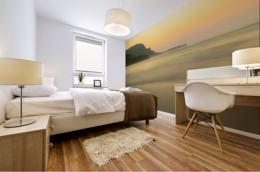 Ethereal view of Hanalei Bay on Kauai Mural print