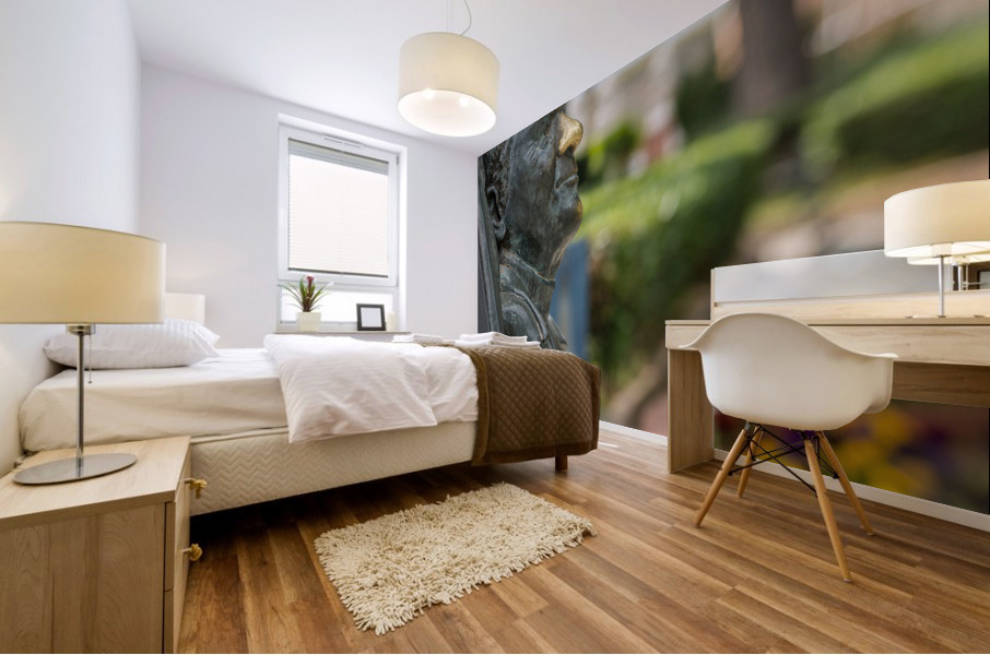 Statue of bust of Lawrence Durrell in Corfu Impression murale