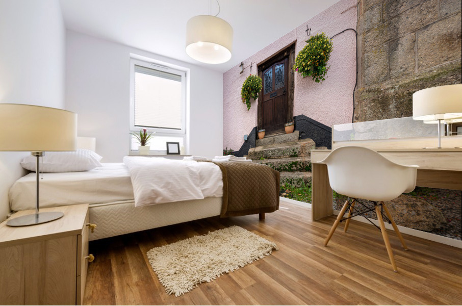 Solid wooden front door in Devon village of Dunsford Impression murale