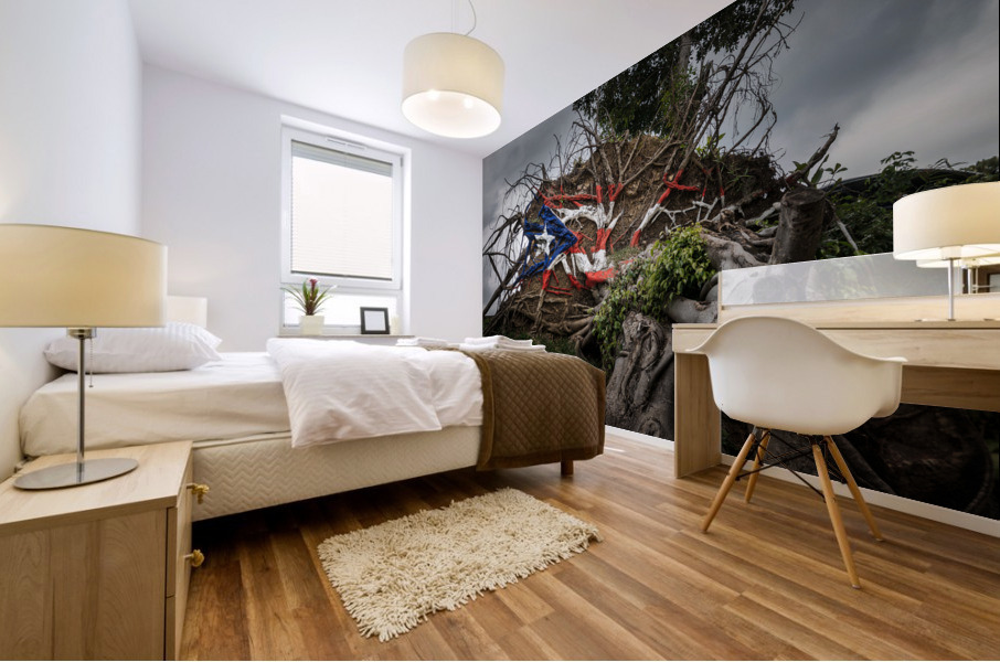 Fallen tree from Hurricane Maria in San Juan Impression murale