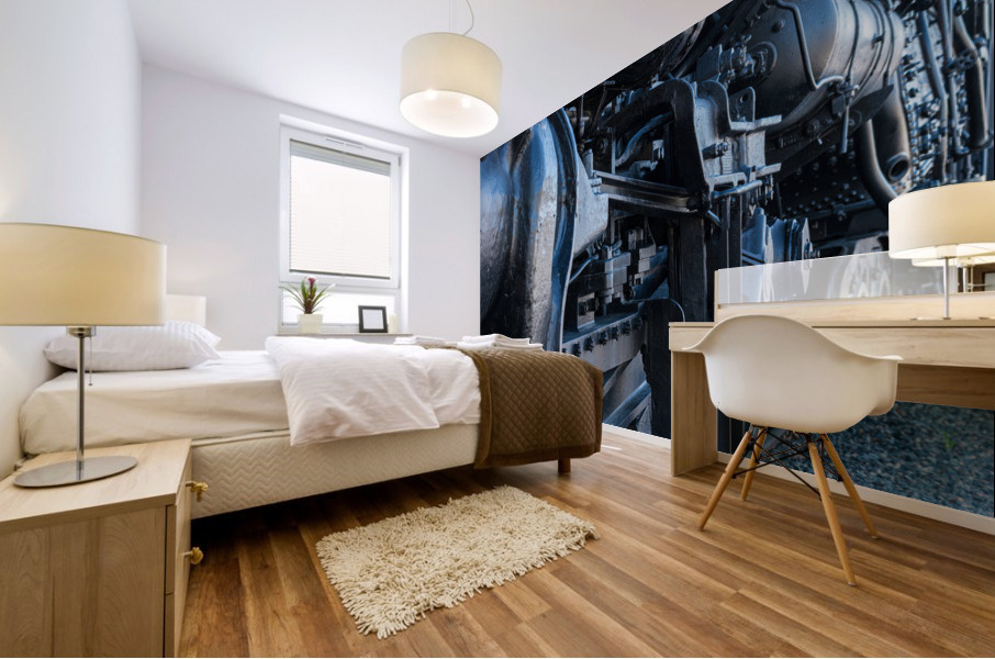 Santa Fe locomotive 5021 at Sacramento Mural print