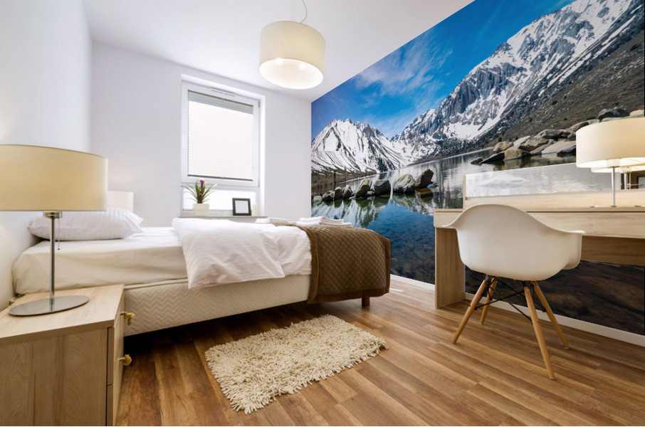 Reflections in Convict Lake in Sierra Nevadas Mural print