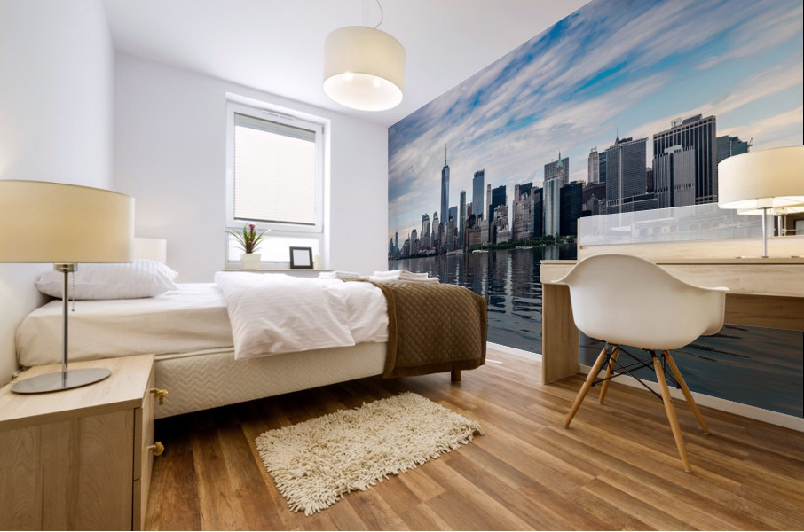 Panorama of Manhattan with calm artificial water Mural print