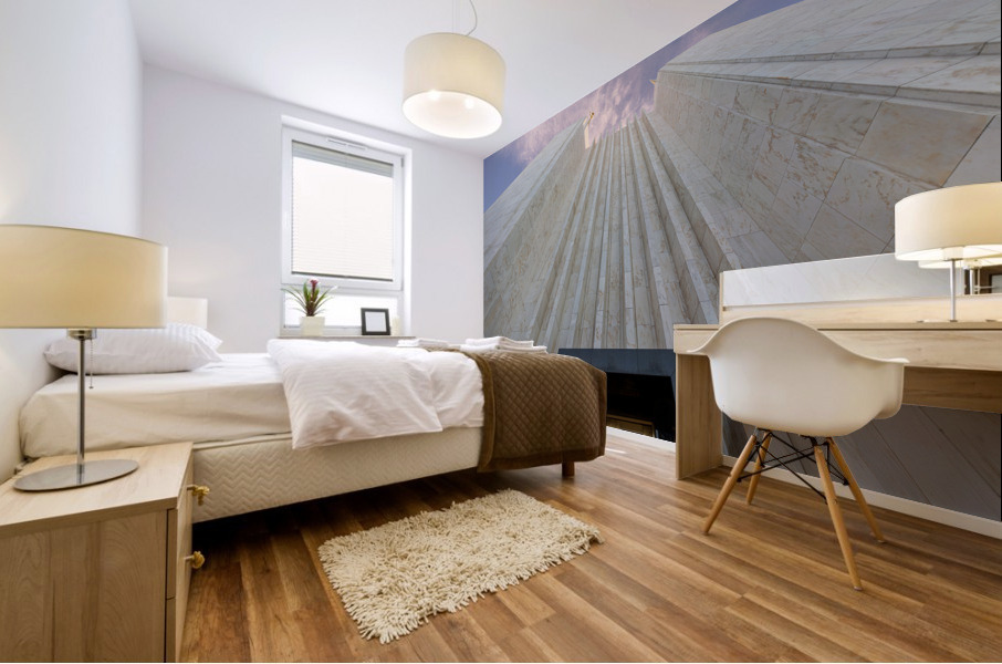 Mormon temple in Washington DC in late winter afternoon Mural print