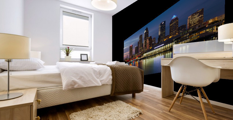 City skyline of Tampa Florida at sunset Mural print