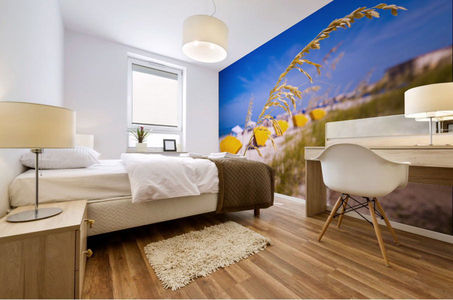 Madiera Beach and sea oats in Florida Impression murale