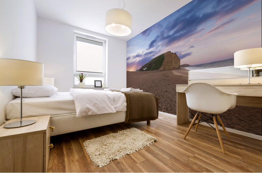 Sunrise at West Bay Dorset in UK Mural print