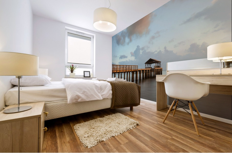 Long exposure Waimea Pier Kauai Mural print