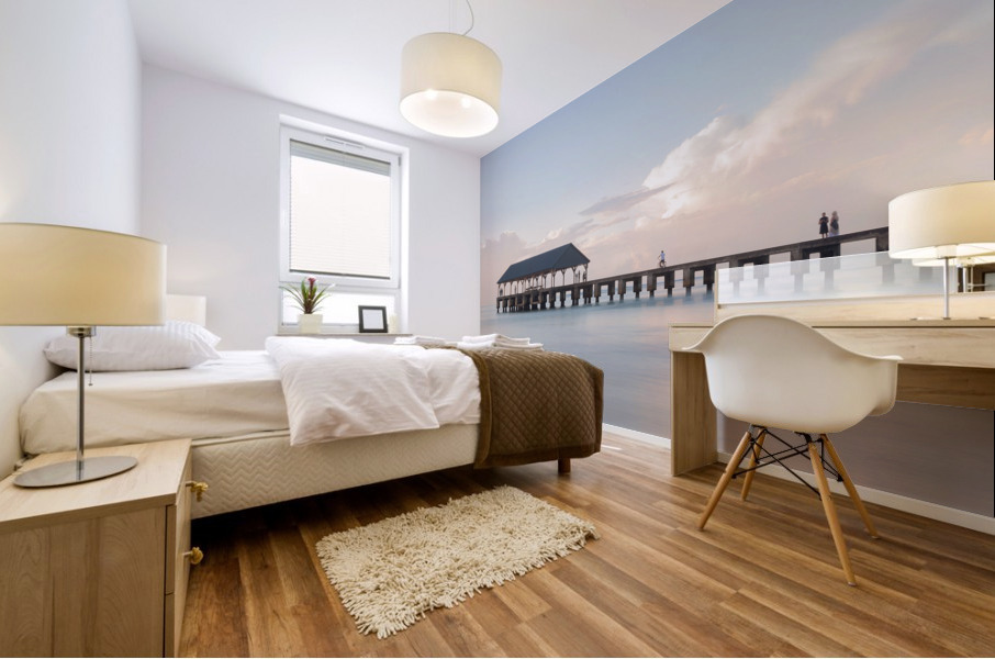 Sunrise over Hanalei Pier Kauai Hawaii Impression murale