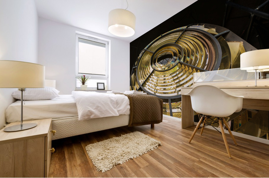 Detail of lighthouse lens at Lizard Light house in Cornwall Mural print