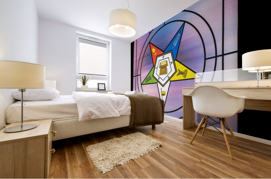 Stained glass window for the order of the Eastern Star Impression murale