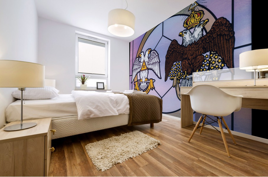 Stained glass window for the order of the Scottish Rite Mural print