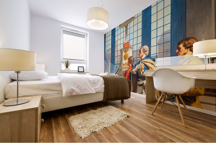 Detail of wall mural of George Washington Mural print