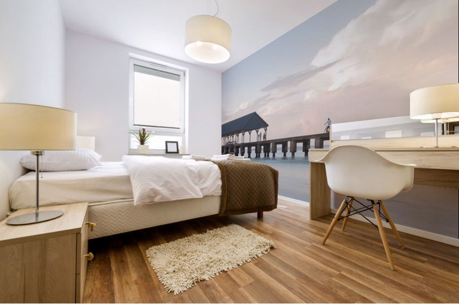 Sunrise over Hanalei Pier Kauai Hawaii Impression murale