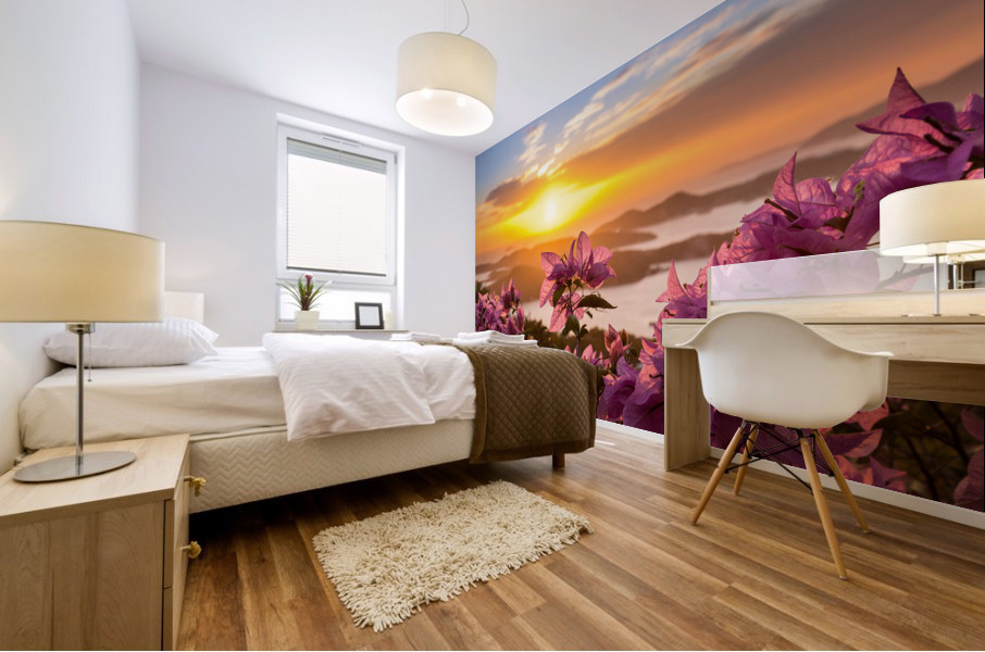 Sunset over Charlotte Amalie St Thomas Mural print