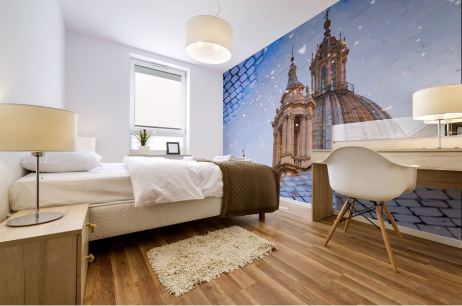 Dusk in famous Piazza Navona Mural print