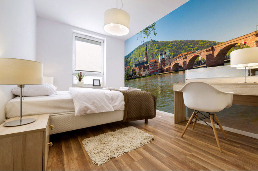Old bridge into town of Heidelberg Germany Mural print