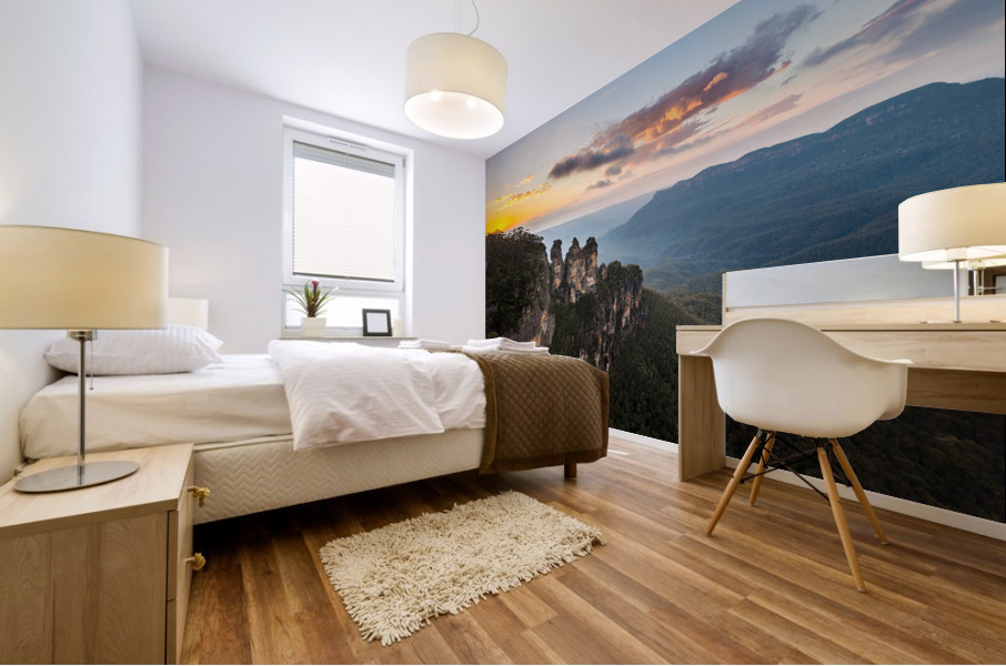 Sunrise from Echo Point in Blue Mountains Australia Impression murale