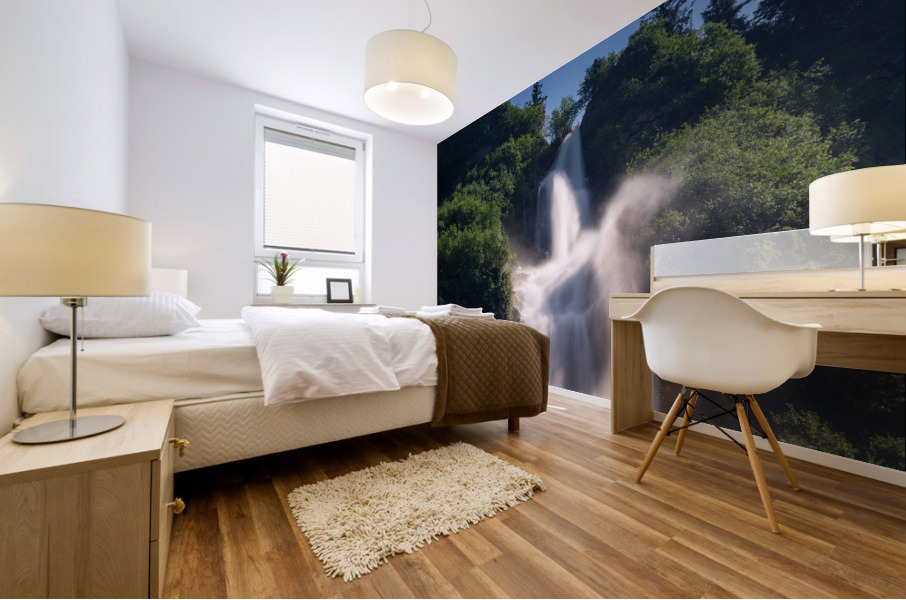 Dramatic waterfall of Bridal Veil Falls in Keystone Canyon Impression murale