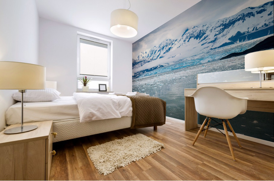 The Hubbard glacier near Valdez in Alaska on cloudy day Mural print