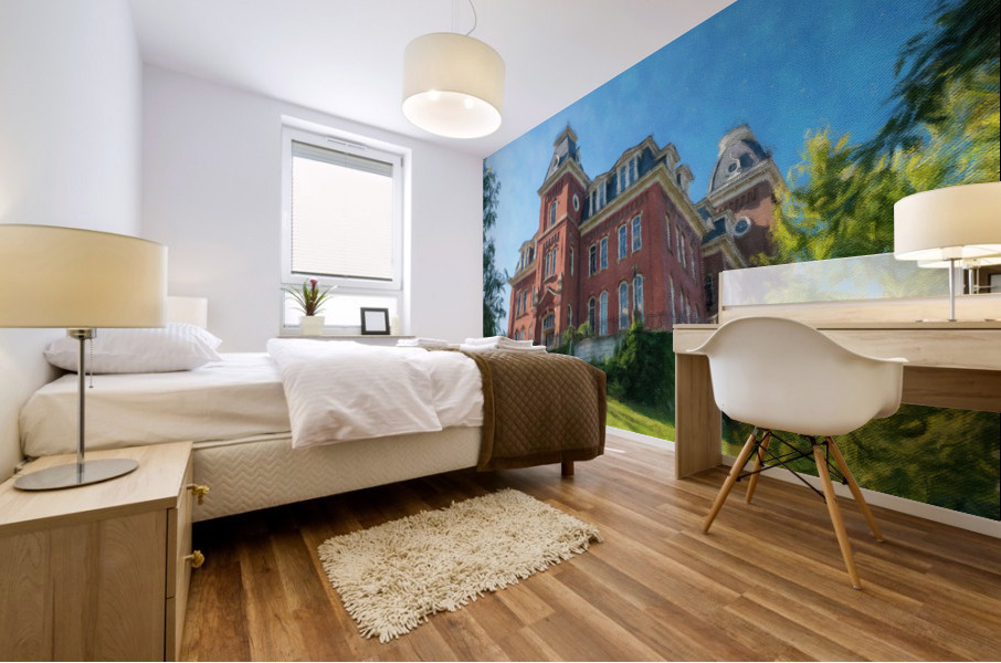 Impressionist view of Woodburn Hall in Morgantown Impression murale