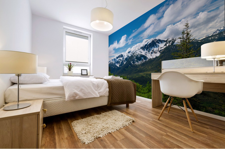 View from Mount Roberts toward Mt Bradley above Juneau Alaska Mural print