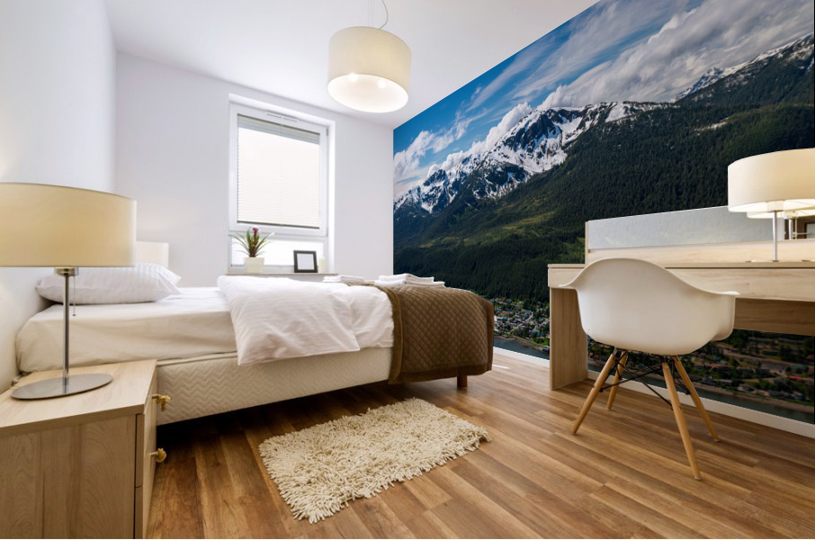 View from Mount Roberts toward Mt Bradley above Juneau Alaska Mural print