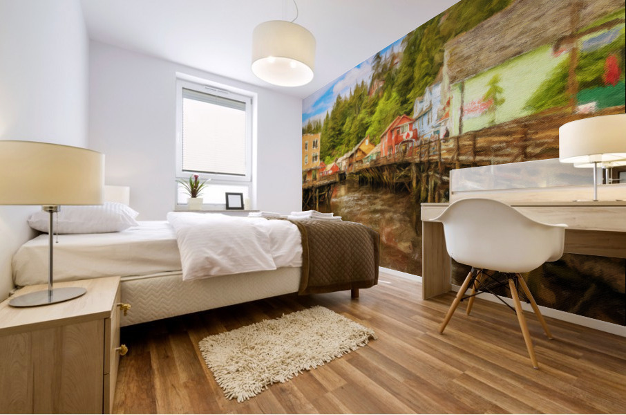 Impression of Creek Street in Ketchikan Alaska Impression murale