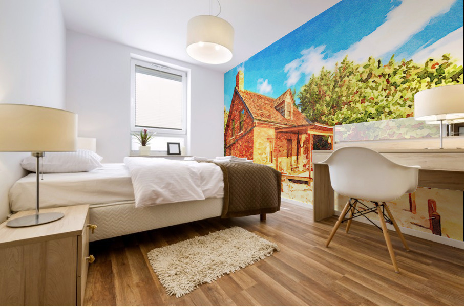 Watercolor Lighthouse keeper house Bill Baggs Impression murale