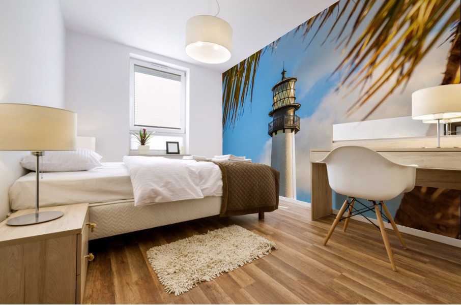 Cape Florida lighthouse in Bill Baggs State Park Impression murale