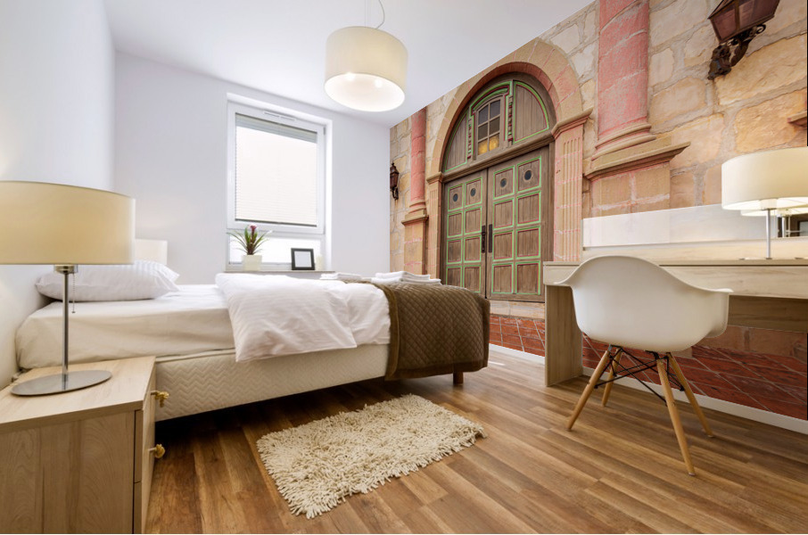 Doorway at Santa Barbara Mission Mural print