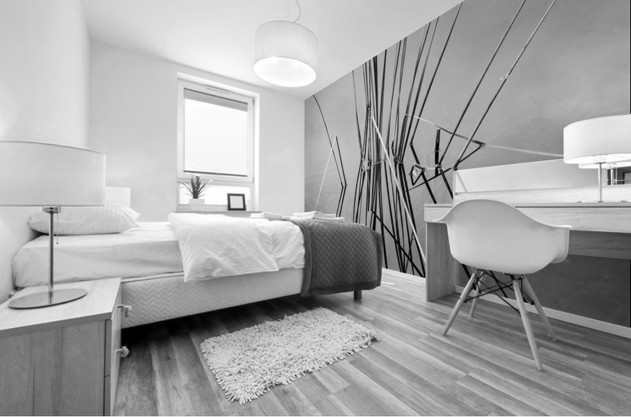 Empty bed of reeds in Everglades Florida Mural print