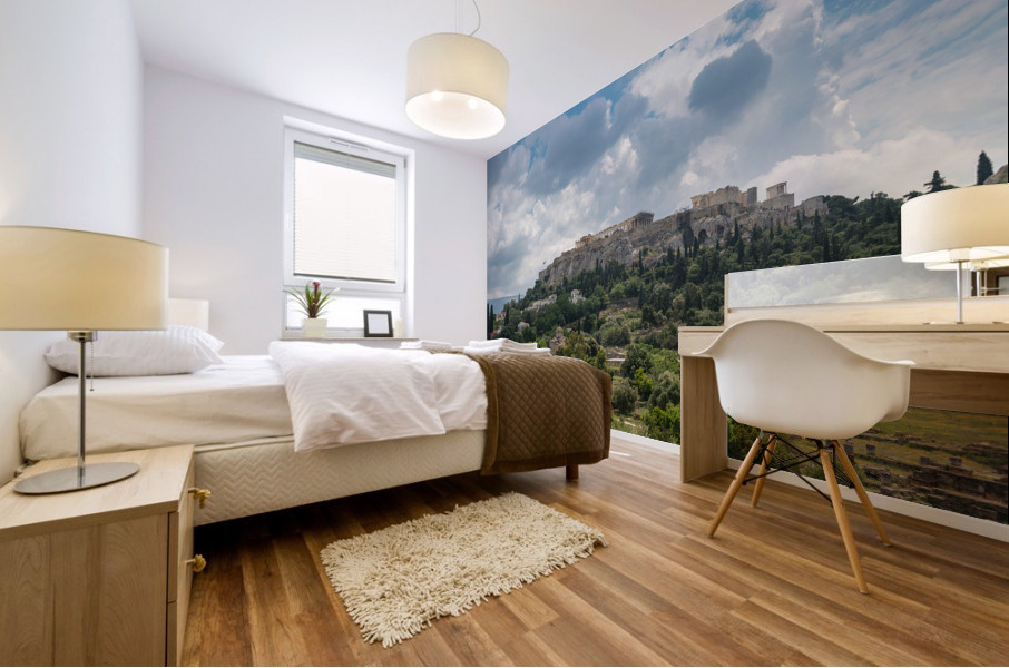 Acropolis hill rises above Greek Agora in Athens Impression murale