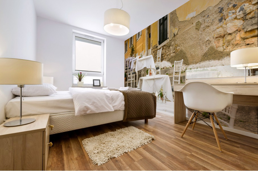 Small empty taverna in Old Town Corfu Impression murale