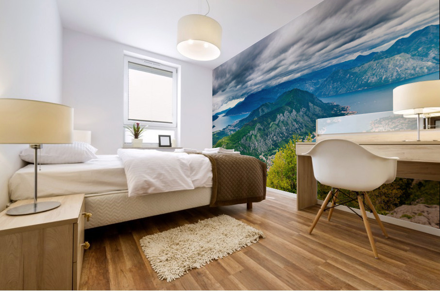 View of Bay of Kotor from Serpentine road Mural print