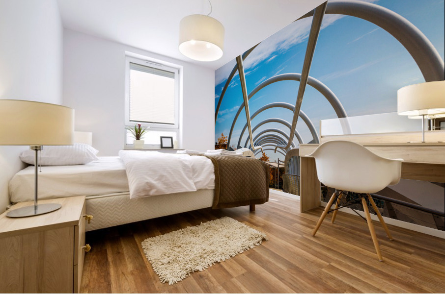 Pedestrian Bridge across canal in Yards Park Mural print