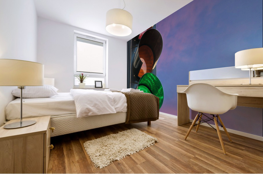 Green light on traffic signal motivational message Impression murale