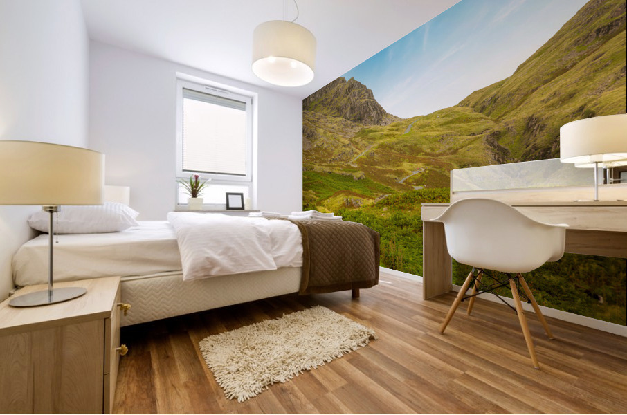 View toward Eskdale from HardKnott Pass Mural print