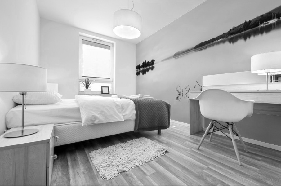 Reflection of branch in Coniston Water  Mural print