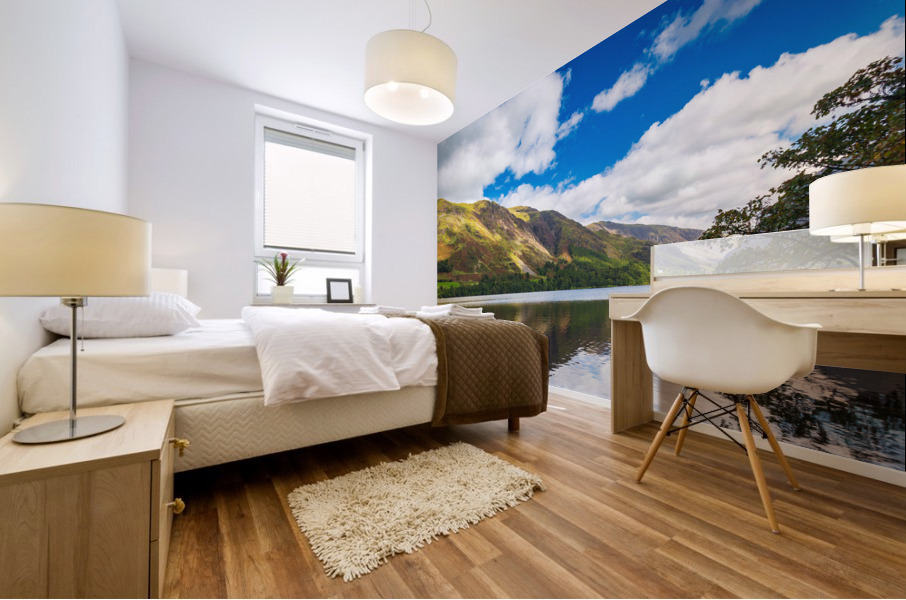Reflections in Buttermere in Lake District Mural print