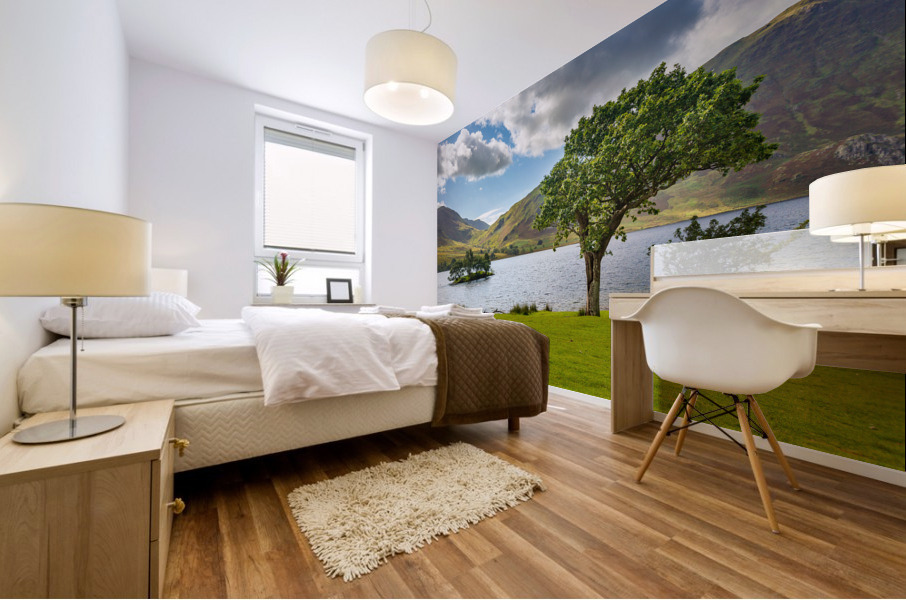 View over Crummock Water in Lake District Mural print