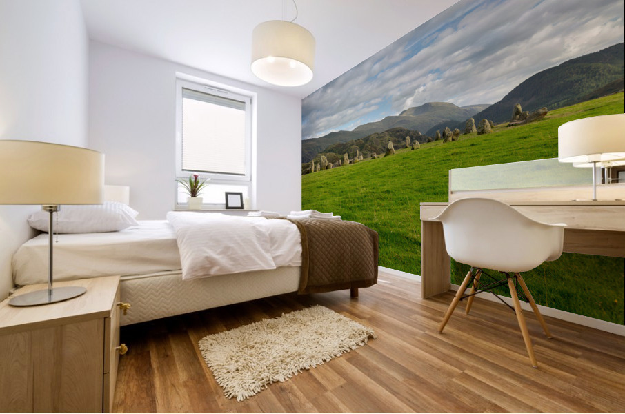 Buttermere panorama in Lake District Mural print