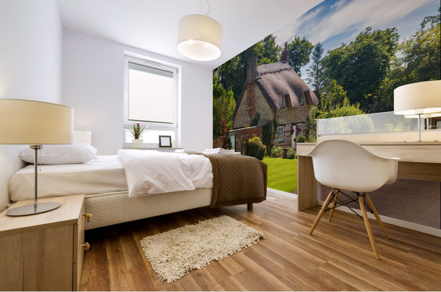 Old cotswold stone house in Honington Impression murale