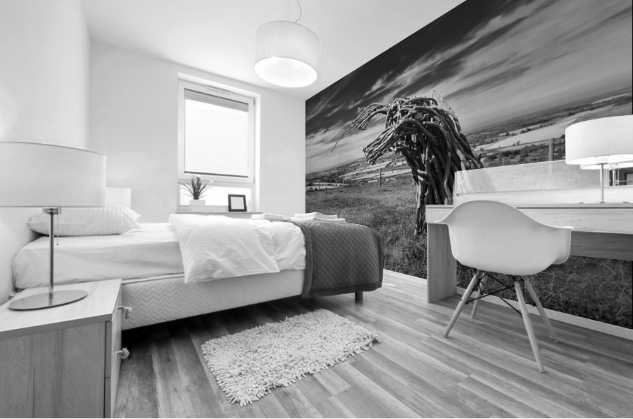 Traditional green man woven from branches Impression murale