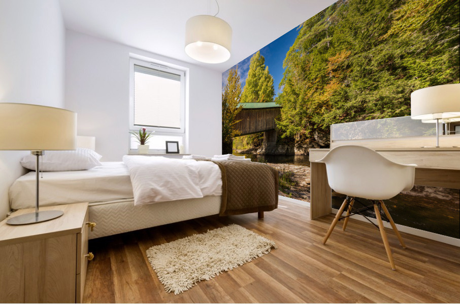 Montgomery covered bridge near Waterville in Vermont Impression murale