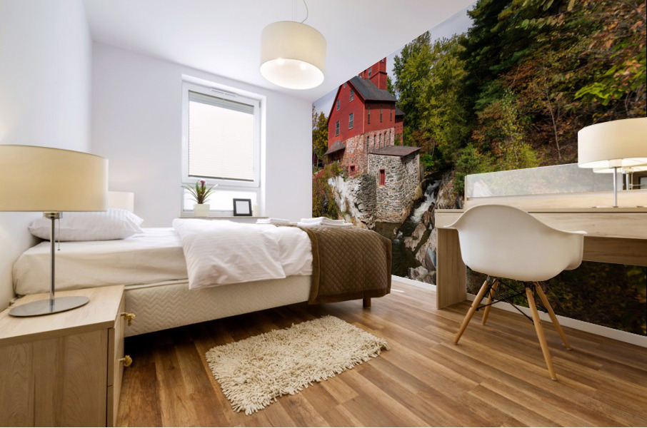 Old Red Mill in Jericho Vermont during the fall Impression murale