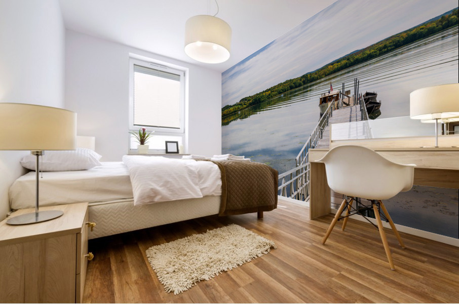 Lake Champlain by Fort Ticonderoga in the fall Mural print