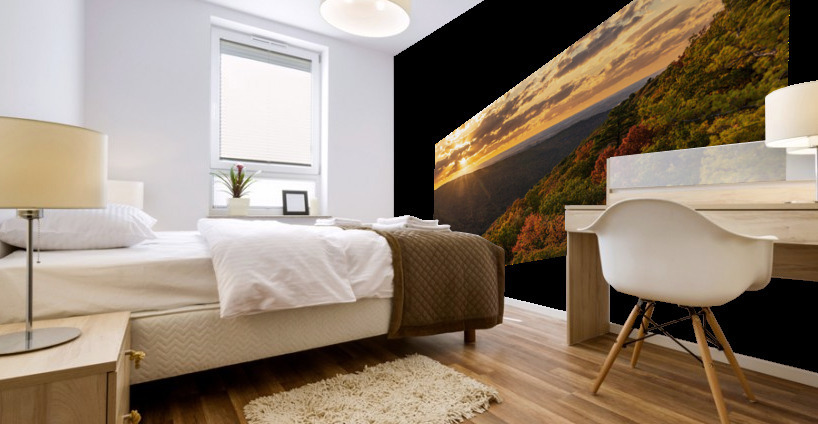 Sunset over Morgantown seen from Coopers Rock Mural print