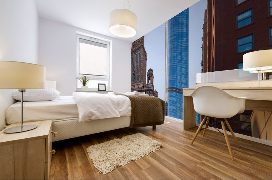 Trump Hotel towers over downtown Chicago Impression murale