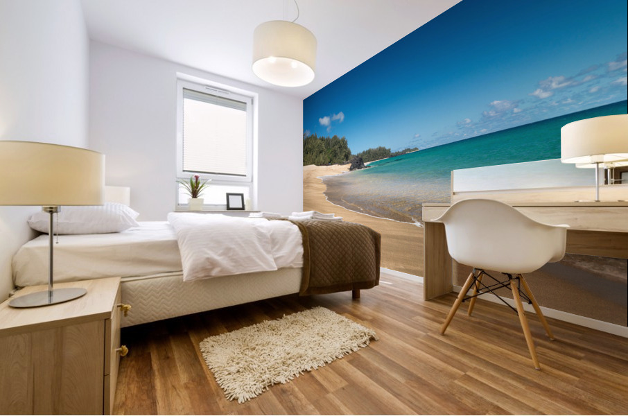 Lumahai Beach Kauai on calm day Impression murale